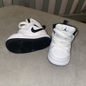 Nike White and Black Toddler High-Top Sneakers